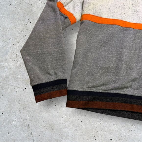 Denver Broncos NFL Team Apparel XL Colorblock Crewneck Sweatshirt Gray Orange - Picture 5 of 8